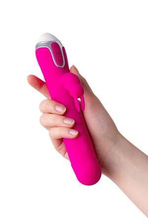 Розовый вибратор с клиторальным стимулятором Balle - 23 см.